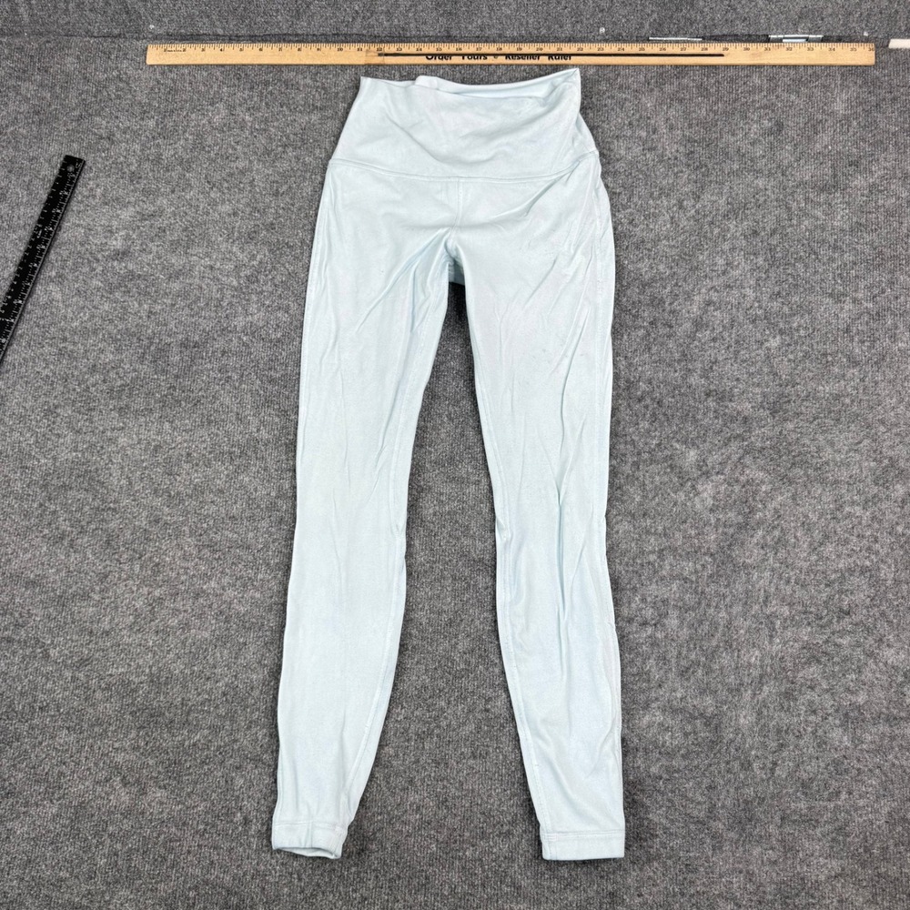 Lululemon Leggings Womens Size 6 Light Blue Align High Rise Full Length Stained
